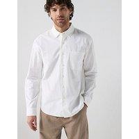 Farah F Tab Brewer Boxy Fit Oxford Shirt - White