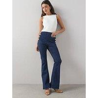 The Very Collection Sailor Flare Leg Jeans - Dark Wash