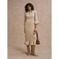 Mint Velvet Cord Shirt Midi Dress - Stone