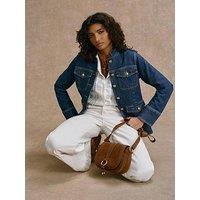 Mint Velvet Denim Military Jacket - Blue