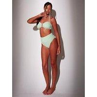 South Beach Textured Spot Bikini Top - Green