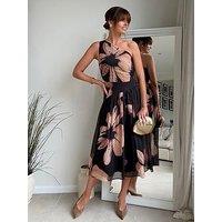 Style Cheat Jasmine Embellished Chiffon Dress - Brown