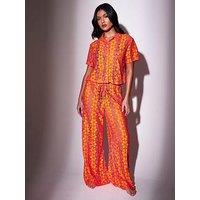 South Beach Floral Crochet Short Sleeve Shirt