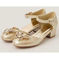 Monsoon Girls Butterfly Gem 2 Part Heel Shoes - Gold