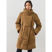 The Very Collection Womens Duvet Padded Belted Midi Coat - Taupe