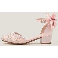 Monsoon Girls Sara Lacey Bow 2 Part Heel Shoes - Pink