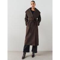 The Very Collection Womens Shawl Collar Belted Wrap Coat - Check