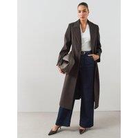 The Very Collection Womens Cinched Waist Longline Coat - Brown