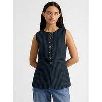 Albaray Pinstripe Waistcoat - Navy
