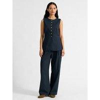 Albaray Pinstripe Pleat Trouser - Navy