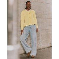 Albaray Peplum Cotton Cardigan - Yellow