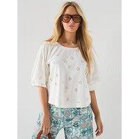 Free People Jessie Eyelet T-Shirt - White