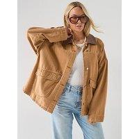 Free People Lemon Denim Jacket - Beige
