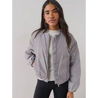 The Very Collection Soft Volume Bomber Jacket - Grey