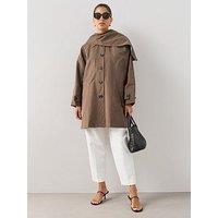 The Very Collection Nylon Scarf Coat - Brown