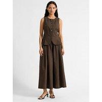 Albaray Gingham Wide Leg Culottes - Brown