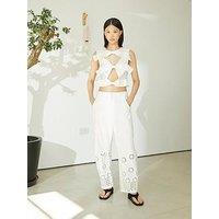 Jovanna Vesna Embroidered Trousers - White
