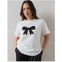 The Very Collection Curve Bow Trim T-Shirt