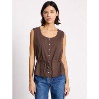 Albaray Drawstring Waist Button Through Top