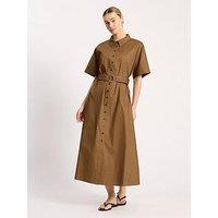 Albaray Cotton Sateen Shirtdress - Beige