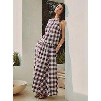 Albaray Burgundy Gingham Skirt - Purple