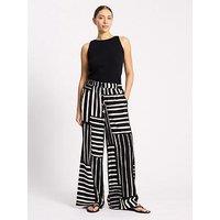 Albaray Patchwork Stripe Trouser - Black