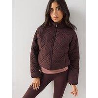 The Very Collection Lightweight Quilted Bomber Jacket - Dark Cherry