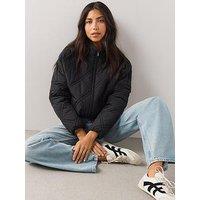 The Very Collection Lightweight Quilted Bomber Jacket - Black