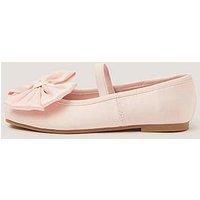 Monsoon Girls Super Bow Satin Ballerina Shoes - Pink