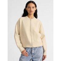 Albaray Knitted Bomber Jacket - Cream