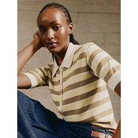 Albaray Lemon & Camel Stripe Polo - Yellow