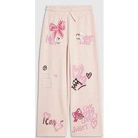 River Island Older Girls Graffiti Print Trousers - Pink