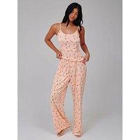 Loungeable Cocktail Cami And Trouser Pyjama Set - Orange