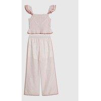 River Island Older Girls Striped Top And Trouser Set - Pink