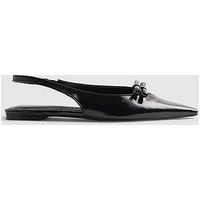 River Island Double Bow Sling Bk Flat - Black