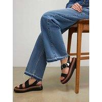 River Island Two Part Ring Buckle Flatform - Black