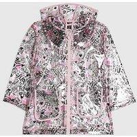 River Island Mini Girls Graffiti Raincoat - Black