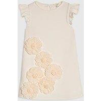 River Island Mini Girls Rosette Shift Dress - Beige