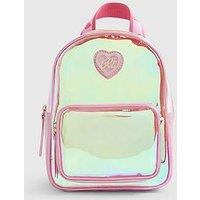 River Island Older Girls Jelly Heart Printed Backpack - Pink