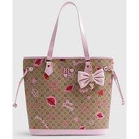 River Island Older Girls Ladybird Bow Monogram Shopper Bag - Brown