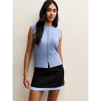 New Look Contrast Hem A-Line Mini Skirt - Black