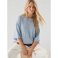Free People All Love Stripe Pocket T-Shirt - Blue