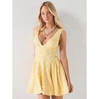 Free People Cant Help It Mini Dress - Yellow