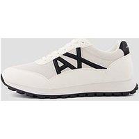 Armani Exchange Drop Logo Suede Runner Trainers - Off White