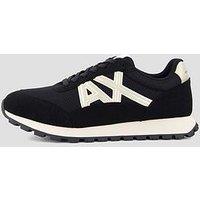 Armani Exchange Drop Logo Suede Runner Trainers - Black