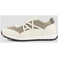 Armani Exchange Drop Logo Suede Runner Trainers - Cream