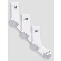 New Balance 3 Pack Performance Cushioned Crew Socks - White