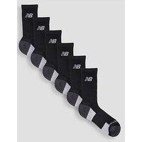 New Balance Performance Cushioned 6 Pack Crew Socks - Black