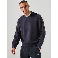 Armani Exchange Box Logo Crew Sweatshirt - Navy