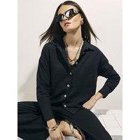 River Island Linen Blend Shirt - Black